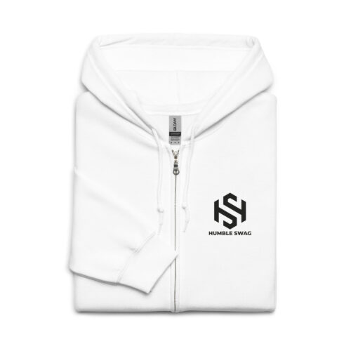 HSA WHITE HEAVY ZIP  HOODIE