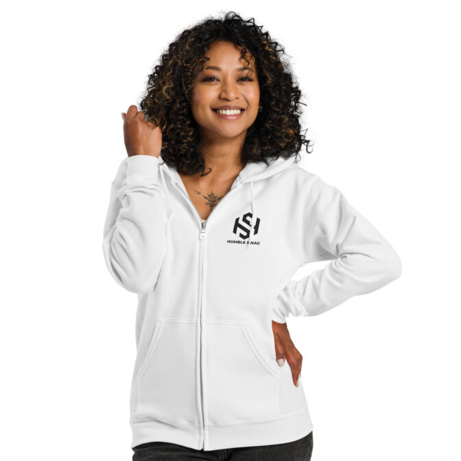 HSA WHITE HEAVY ZIP  HOODIE - Image 3