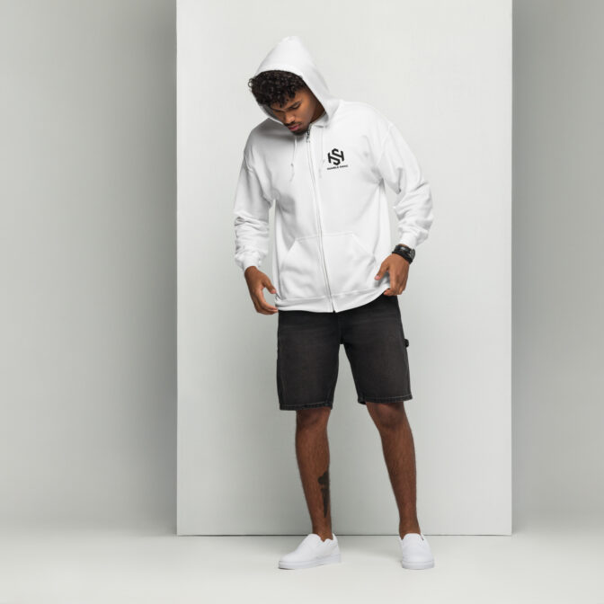 HSA WHITE HEAVY ZIP  HOODIE - Image 5
