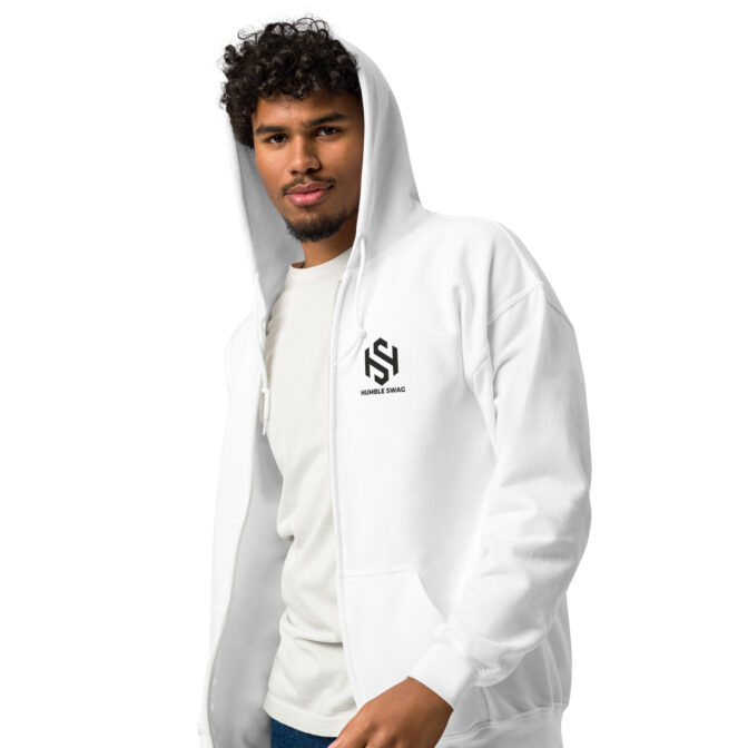 HSA WHITE HEAVY ZIP  HOODIE - Image 4